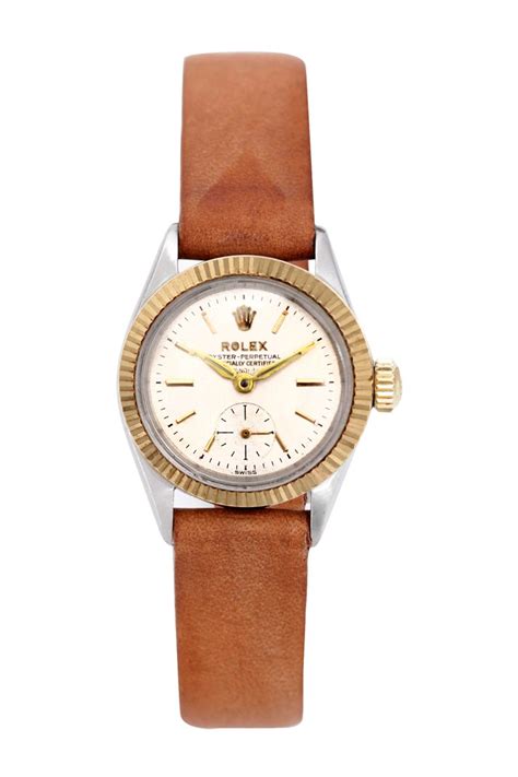 rolex with leather band women's|vintage rolex leather watch bands.